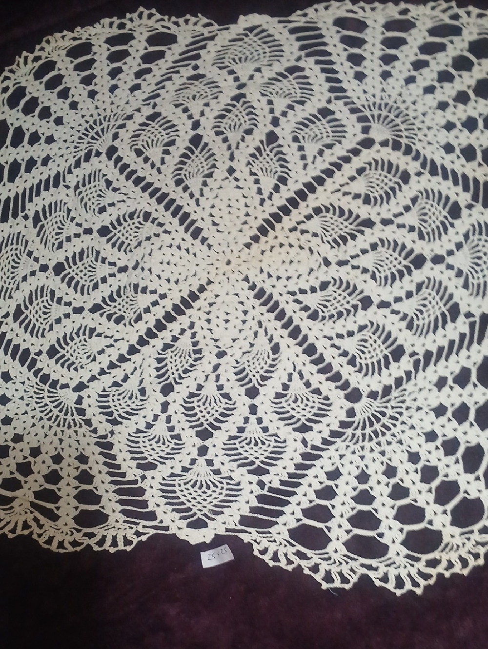 Vintage Handmade Crocheted Lace Doily - Cream